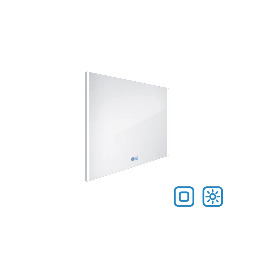 NIMCO ZP 11003VX - Miroir de salle de bains rétroéclairé LED à intensité variable, 21 W, 230 V, 3000–6500 K, 70 × 80 cm, IP44
