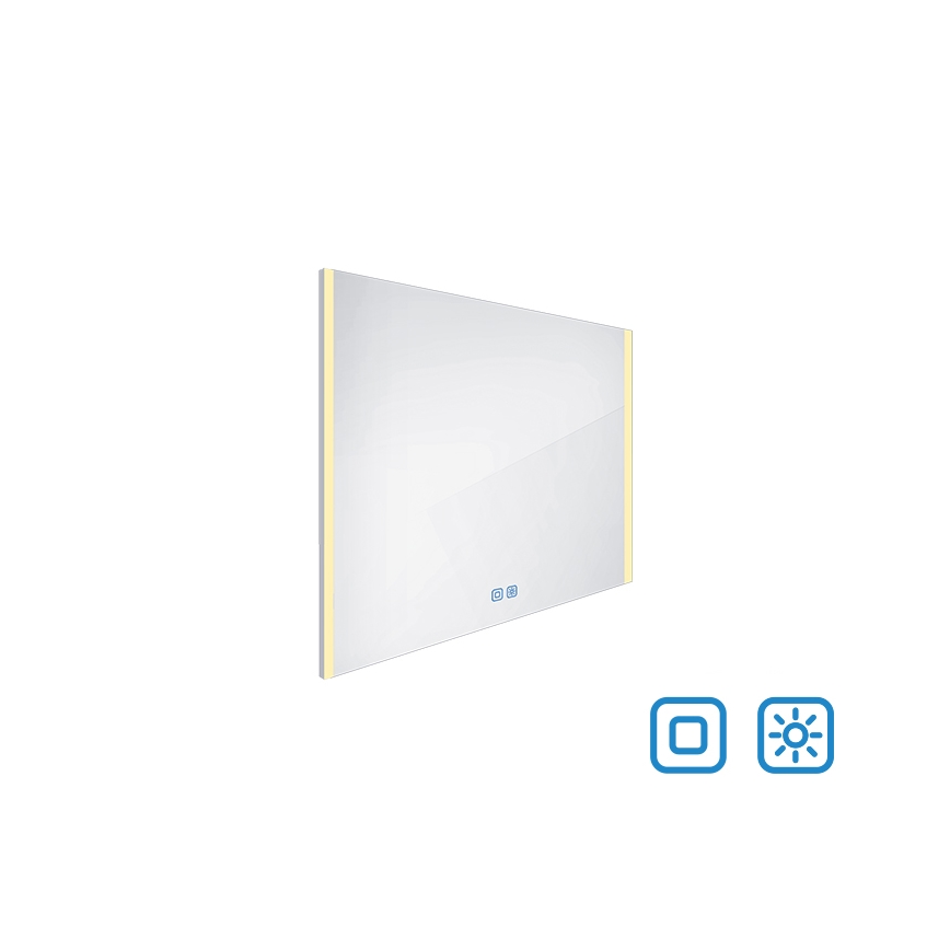 NIMCO ZP 11003VX - Miroir de salle de bains rétroéclairé LED à intensité variable, 21 W, 230 V, 3000–6500 K, 70 × 80 cm, IP44