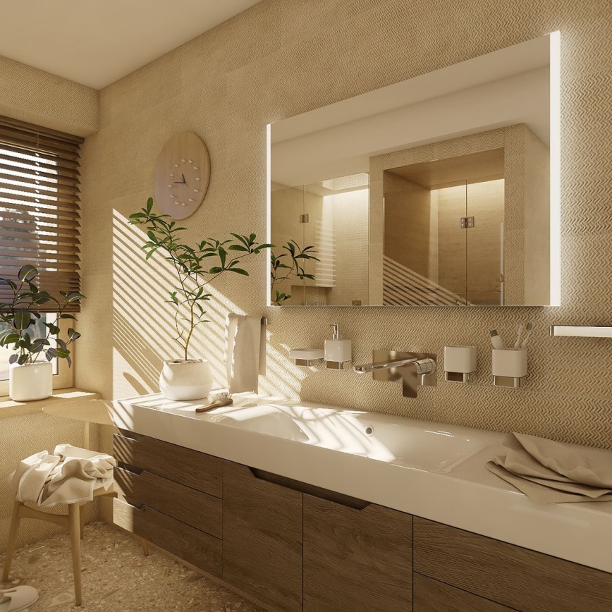 NIMCO ZP 11019 - Miroir rétroéclairé pour salle de bains LED/21W/230V 6500K 70x90 cm IP44