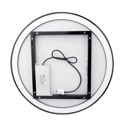 NIMCO ZPC 28000RVX-90 - Miroir rétro-éclairé à intensité variable salle de bain LED/26W/230V 3000-6500K d. 60 cm mat noir IP44