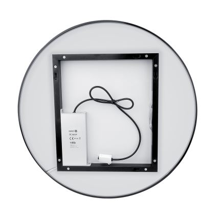 NIMCO ZPC 31001RVX-90 - Miroir rétro-éclairé à intensité variable salle de bain LED/22W/230V 3000-6500K d. 70 cm mat noir IP44