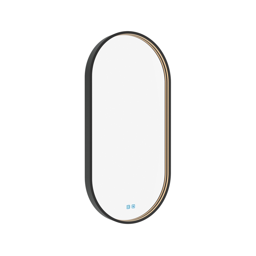 NIMCO ZPC 32002LVX-90 - Miroir LED rétroéclairé dimmable pour salle de bains LED/25W/230V 3000-6500K 80x40 cm noir mat IP44