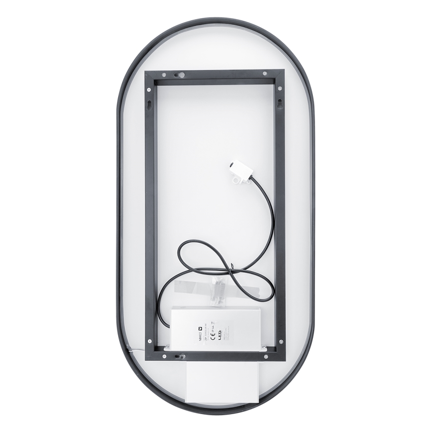 NIMCO ZPC 32002LVX-90 - Miroir LED rétroéclairé dimmable pour salle de bains LED/25W/230V 3000-6500K 80x40 cm noir mat IP44