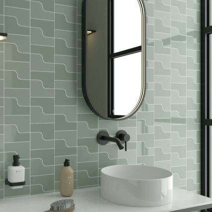 NIMCO ZPC 32002LVX-90 - Miroir rétro-éclairé à intensité variable salle de bain LED/25W/230V 3000-6500K 80x40 cm mat noir  IP44