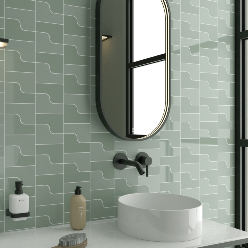 NIMCO ZPC 32002LVX-90 - Miroir rétro-éclairé à intensité variable salle de bain LED/25W/230V 3000-6500K 80x40 cm mat noir  IP44