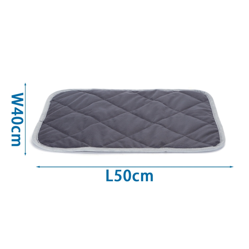 Nobleza - Coussin chauffant pour animaux 50x40 cm gris