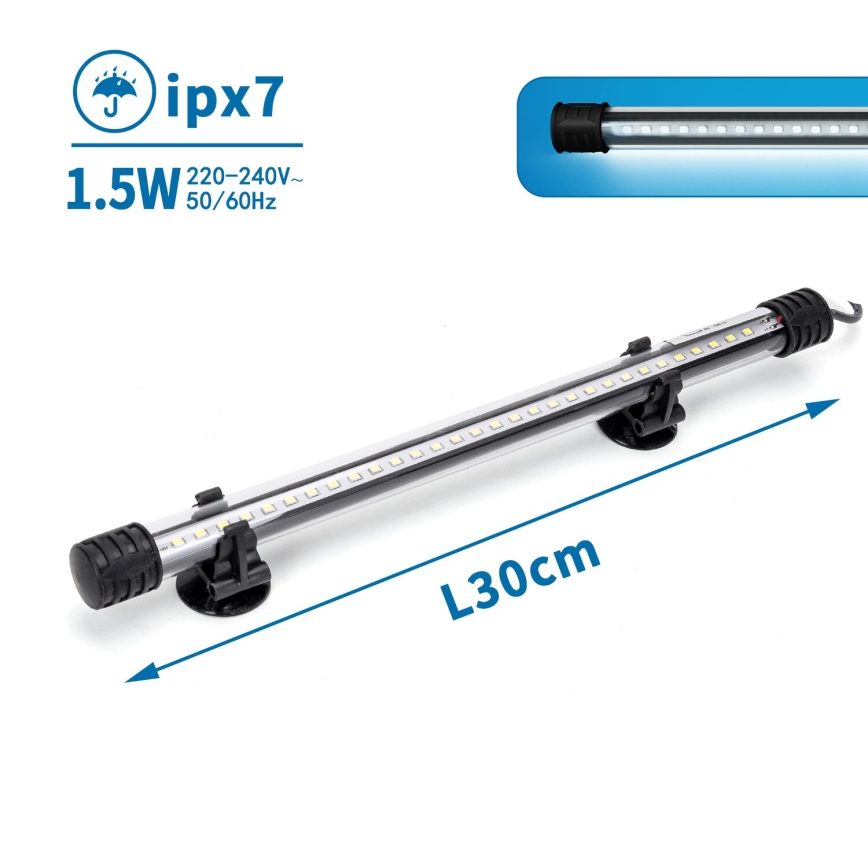 Nobleza - Éclairage d'aquarium LED/1,5W/230V IPX7 30 cm