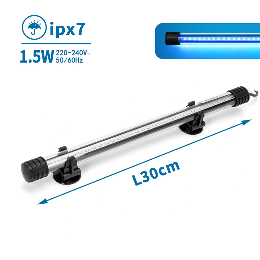 Nobleza - Éclairage d'aquarium LED/1,5W/230V IPX7 30 cm