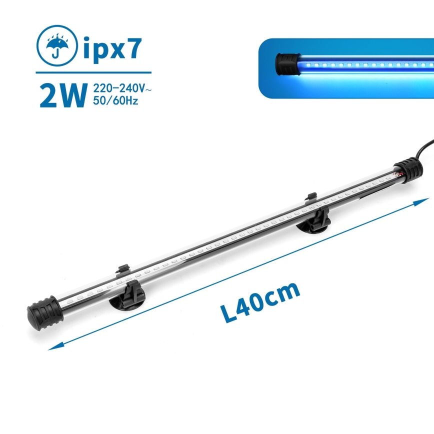 Nobleza - Éclairage LED pour aquarium LED/2W/230V IPX7 40 cm