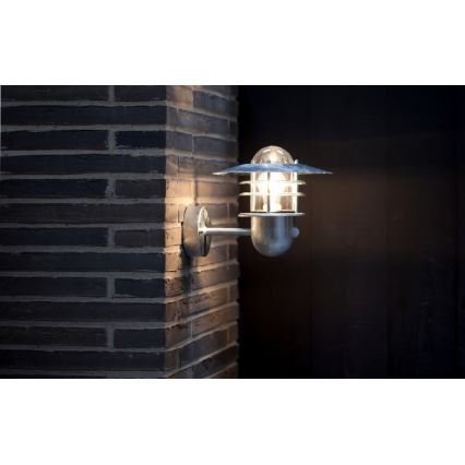 Nordlux - Applique d'extérieur AGGER avec détecteur 1xE27/60W/230V IP54 argentée