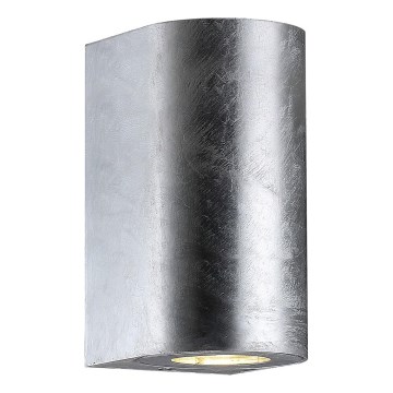 Nordlux - Applique murale d'extérieur CANTO 2x GU10/28W/230V IP44 argentée
