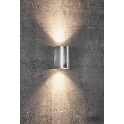 Nordlux - Applique murale d'extérieur CANTO 2x GU10/28W/230V IP44 argentée