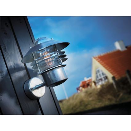 Nordlux - Applique murale d'extérieur VEJERS 1xE27/60W/230V IP54 argentée