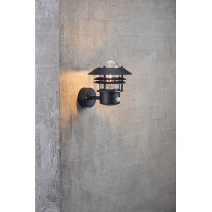 Nordlux - Applique murale extérieure avec détecteur BLOKHUS 1xE27/60W/230V IP54 noir