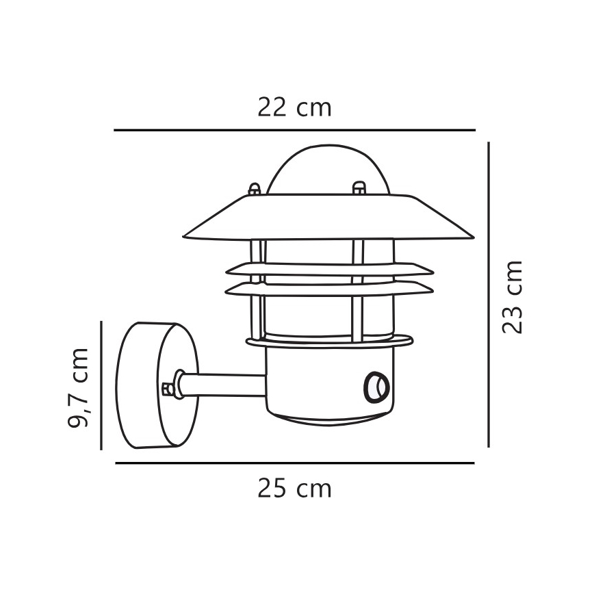 Nordlux - Applique murale extérieure avec détecteur BLOKHUS 1xE27/60W/230V IP54 noir