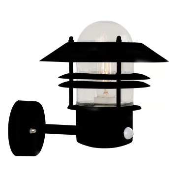 Nordlux - Applique murale extérieure avec détecteur BLOKHUS 1xE27/60W/230V IP54 noir