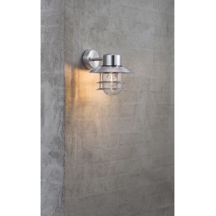 Nordlux - Applique murale extérieure BLOKHUS 1xE27/60W/230V IP54 argent