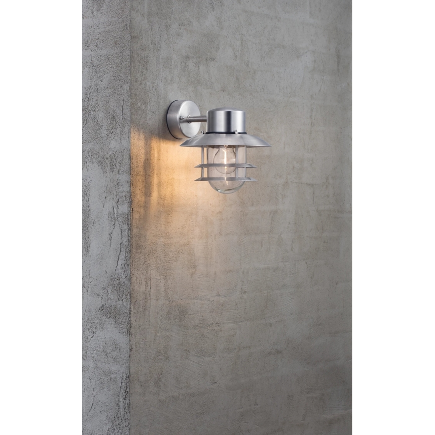 Nordlux - Applique murale extérieure BLOKHUS 1xE27/60W/230V IP54 argent