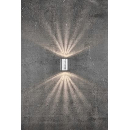 Nordlux - Applique murale extérieure LED CANTO 2xLED/6W/230V IP44 argentée