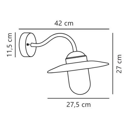 Nordlux - Applique murale extérieure LUXEMBOURG 1x E27/60 W/230 V IP54, finition cuivrée