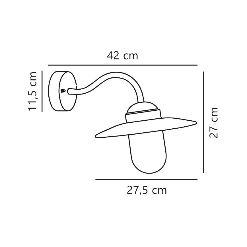 Nordlux - Applique murale extérieure LUXEMBOURG 1x E27/60 W/230 V IP54, finition cuivrée