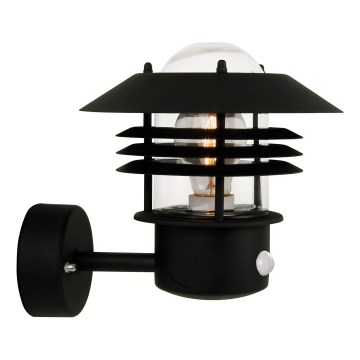 Nordlux - Applique murale extérieure VEJERS avec détecteur, 1xE27/60W/230V, IP54, argentée