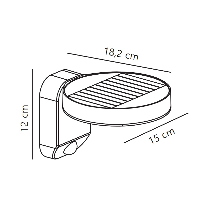 Nordlux - Applique murale solaire avec détecteur RICA LED/5W/3,7V IP44 2200 mAh arrondi