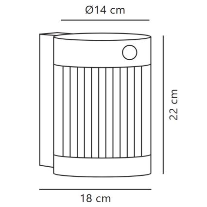 Nordlux - Applique murale solaire avec détecteur COUPAR LED/3,2W/5V 3000K IP44 noir