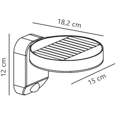 Nordlux - Applique solaire LED avec capteur RICA LED/5W/3,7V IP44 2200 mAh ronde