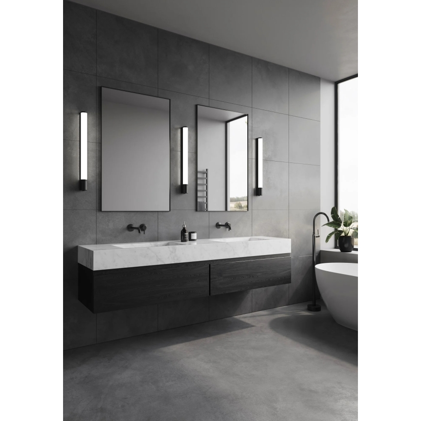 Nordlux - Éclairage LED pour miroir de salle de bains avec prise MALAIKA LED/15W/230V IP44 68,4cm noir