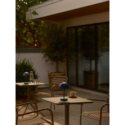 Nordlux - LED Lampe de table d'extérieur tactile, rechargeable et dimmable ELLEN LED/2,8W/3,7V 2200 mAh IP44 bleu