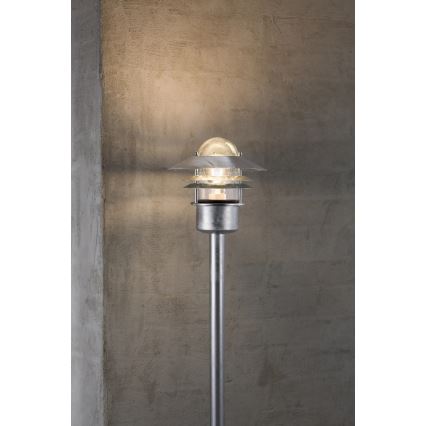 Nordlux - Lampe d'extérieur BLOKHUS 1xE27/60W/230V IP54 argentée 92 cm