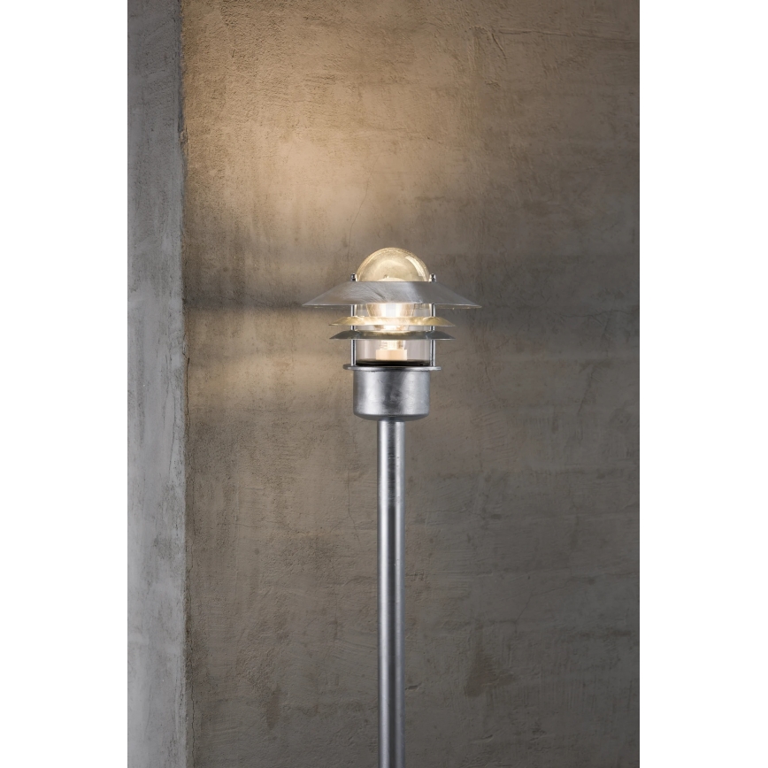Nordlux - Lampe d'extérieur BLOKHUS 1xE27/60W/230V IP54 argentée 92 cm