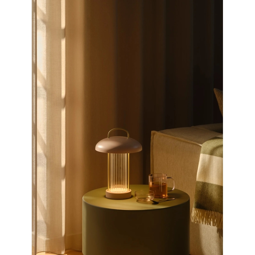 Nordlux - Lampe de bureau LED à commande tactile, rechargeable et dimmable MIRANO LED/3W/3,7V rose