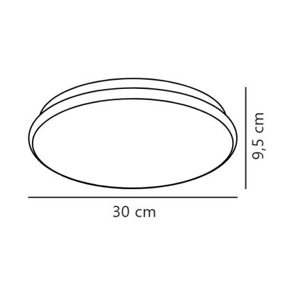 Nordlux - Plafonnier LED MONTONE pour salle de bains, 10 W, 230 V, IP44, Ø 30 cm