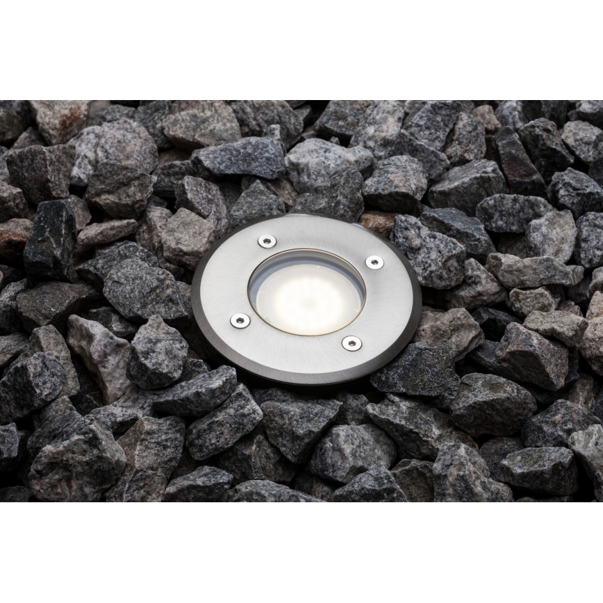 Nordlux - Spot d'extérieur encastrable dans sol PATO 1xGU10/35W/230V IP65 chrome mat rond