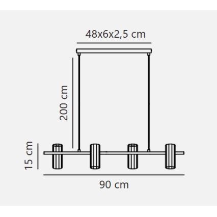 Nordlux - Suspension sur câble ALANIS 4xGU10/15W/230V laiton