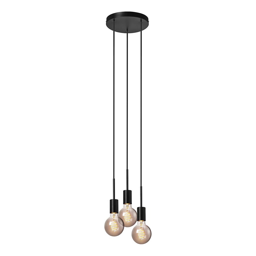 Nordlux - Suspension sur câble PACO 3xE27/25W/230V noire