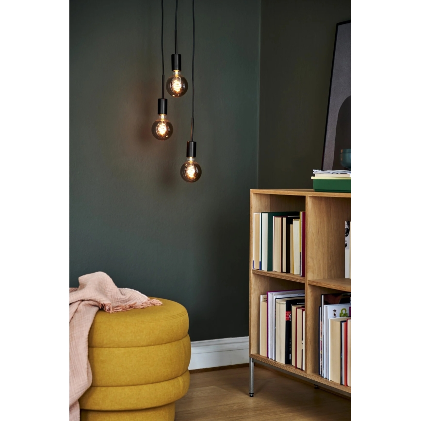 Nordlux - Suspension sur câble PACO 3xE27/25W/230V noire