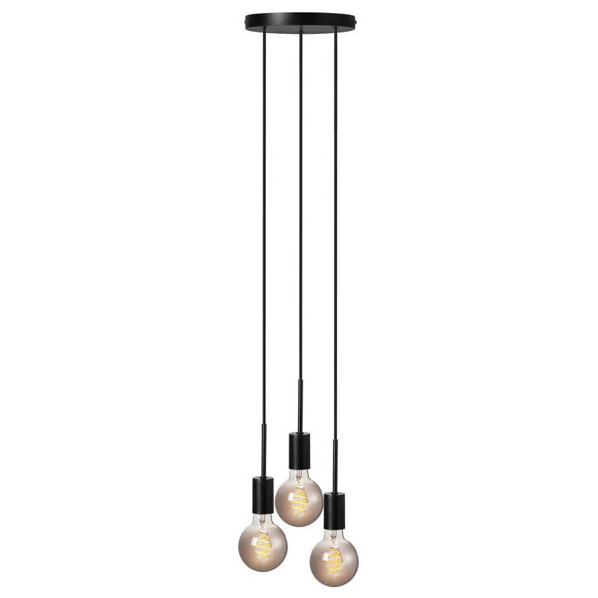 Nordlux - Suspension sur câble PACO 3xE27/25W/230V noire