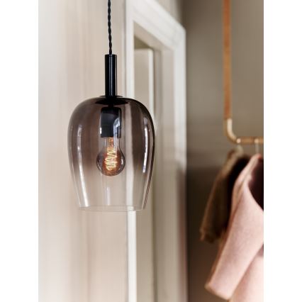 Nordlux - Suspension sur câble UMA 1xE27/40W/230V Ø 18 cm noir/fumé