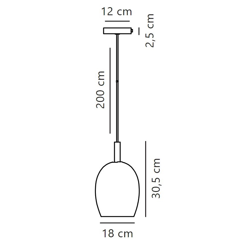 Nordlux - Suspension sur câble UMA 1xE27/40W/230V Ø 18 cm noir/fumé