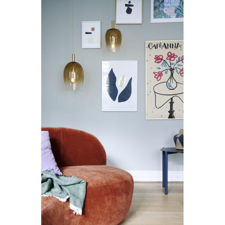 Nordlux - Suspension sur câble UMA 1xE27/40W/230V Ø 23 cm brun/fumé