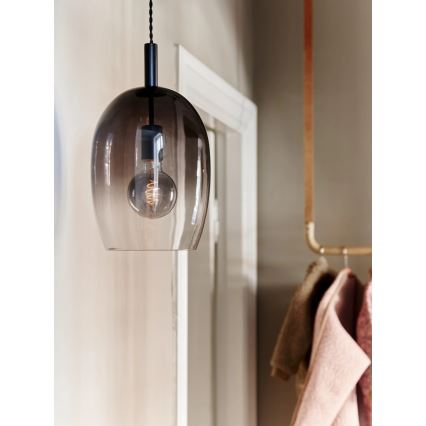 Nordlux - Suspension sur câble UMA 1xE27/40W/230V Ø 23 cm noir/fumé