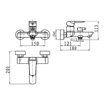 Novaservis - Mitigeur de baignoire NOBLESS TINA blanc