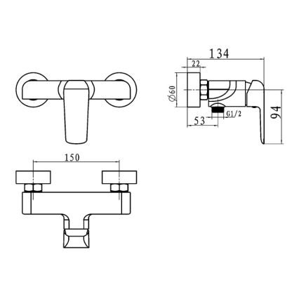 Novaservis - Mitigeur de douche NOBLESS TINA chromé brillant