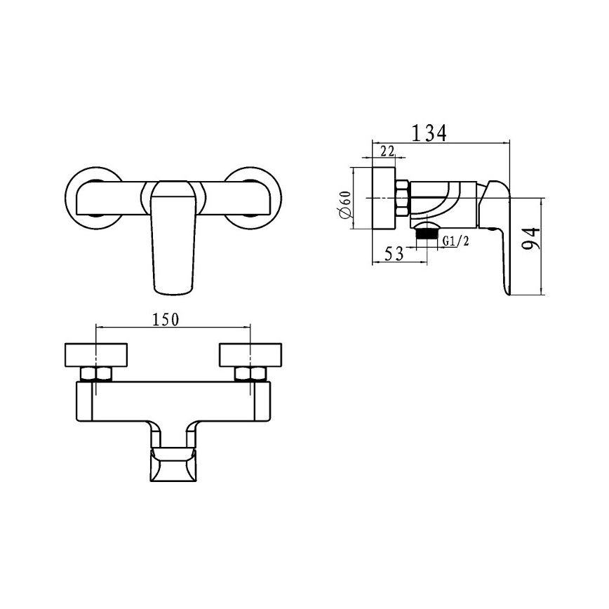 Novaservis - Mitigeur de douche NOBLESS TINA chromé brillant