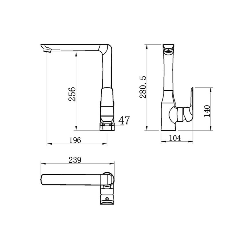 Novaservis - Mitigeur d'évier NOBLESS TINA chromé brillant