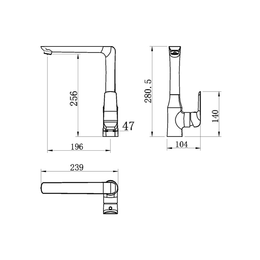 Novaservis - Mitigeur d'évier NOBLESS TINA noir