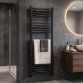 Novaservis - Radiateur sèche-serviettes pour salle de bains 490W/230V 120x45 cm noir droit